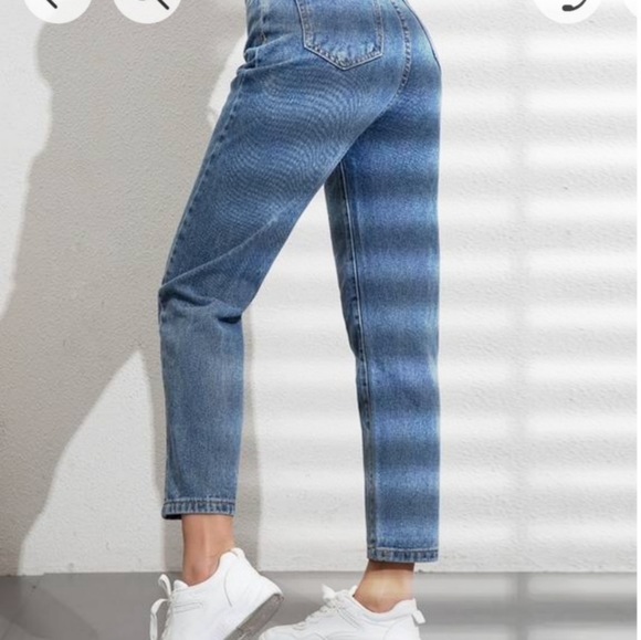 High waist ankle length mom jeans size-28 color blue - Picture 3 of 3